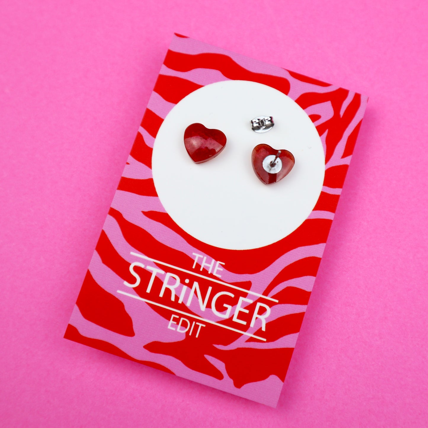Red Heart Studs