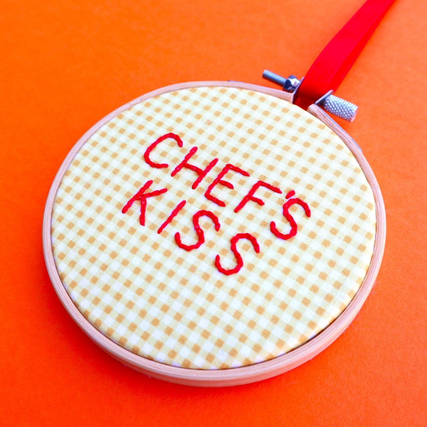 'Chef's Kiss' Embroidered Hoop