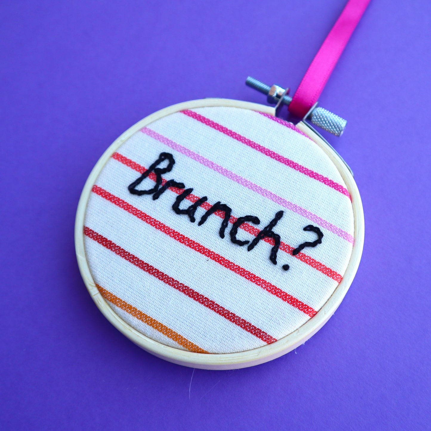 'Brunch' Embroidered Hoop
