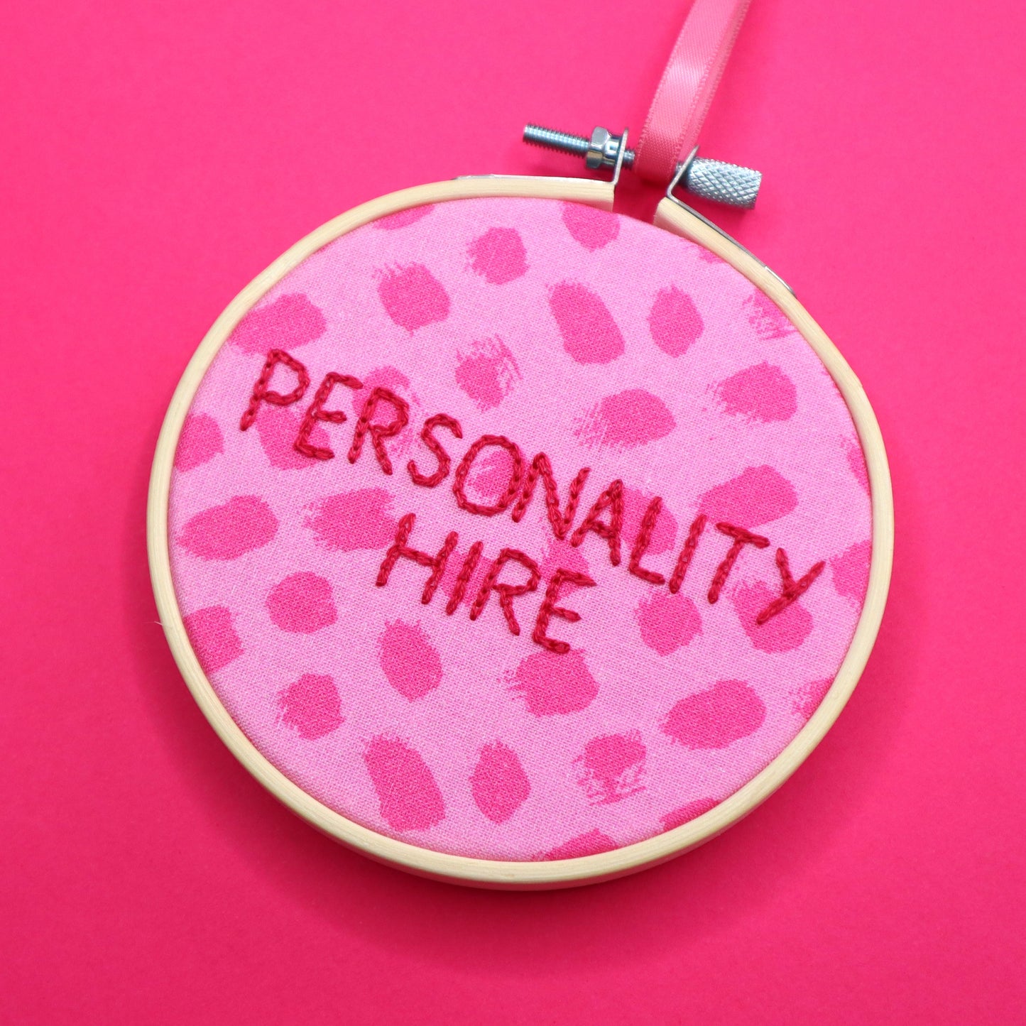 'Personality Hire' Embroidered Hoop