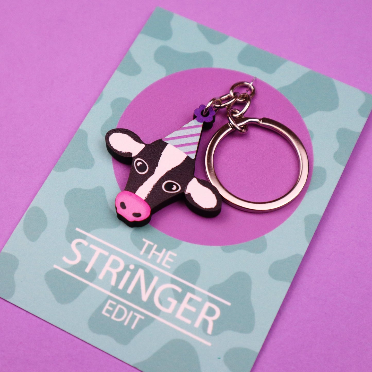 Party Animal Cow Keyring