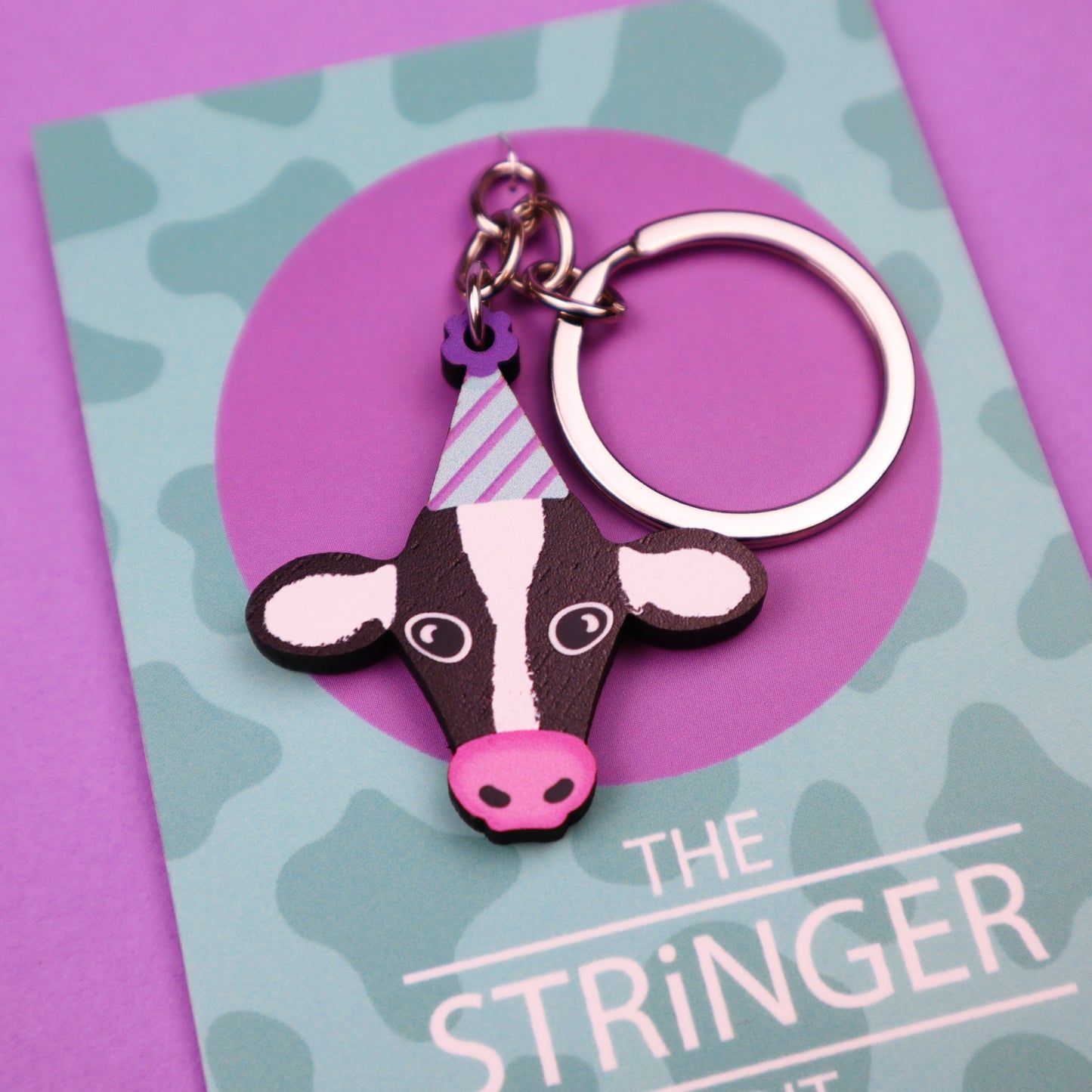 Party Animal Cow Keyring