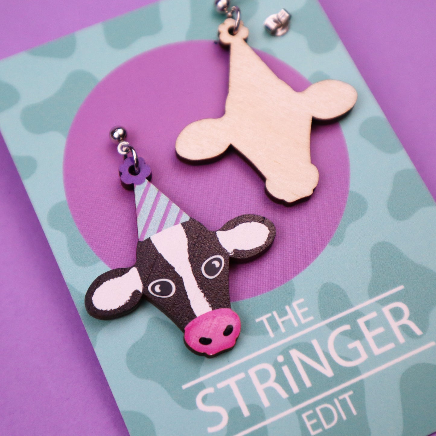 Party Animal Cow Earrings