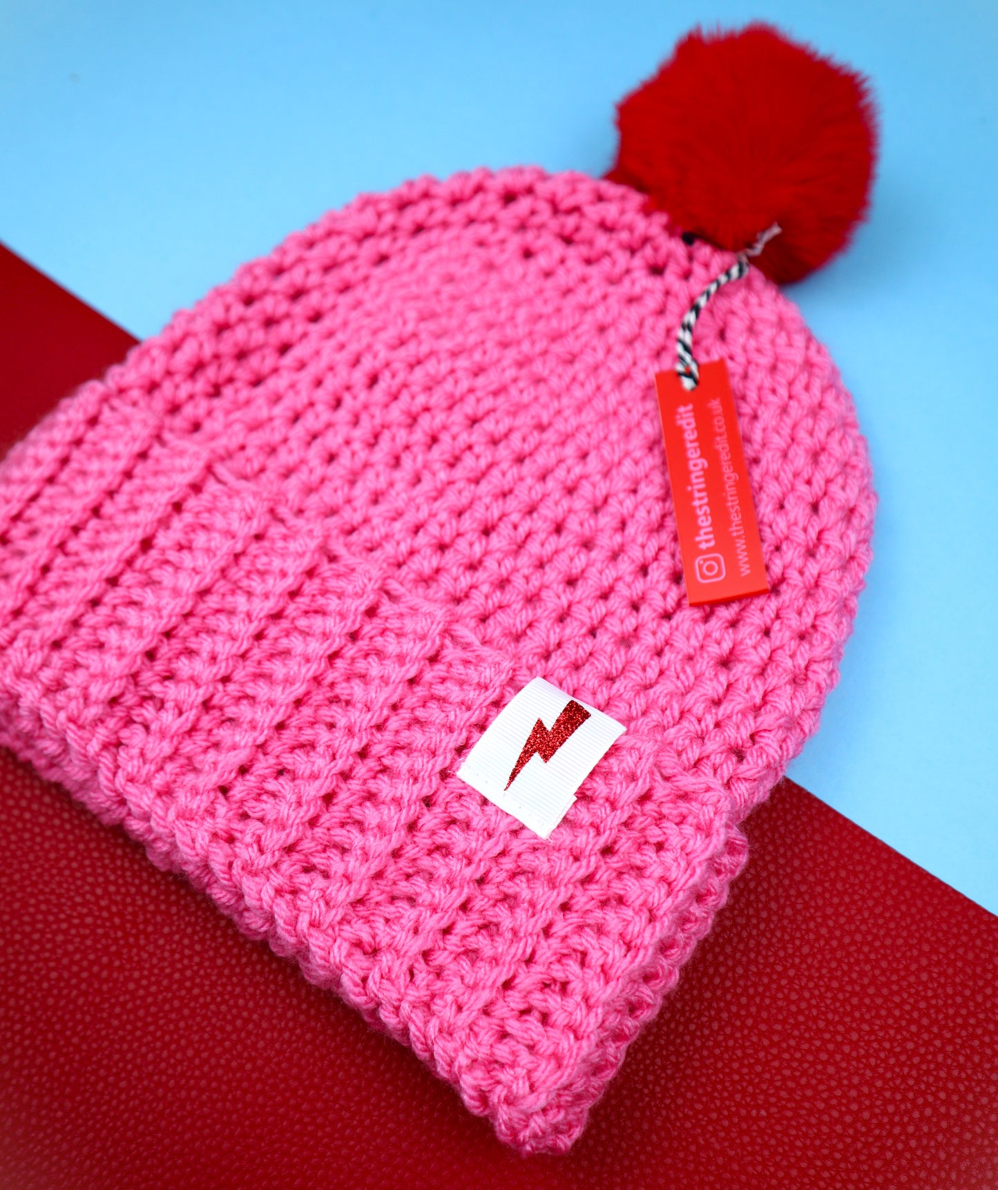 Pink and Red Beanie