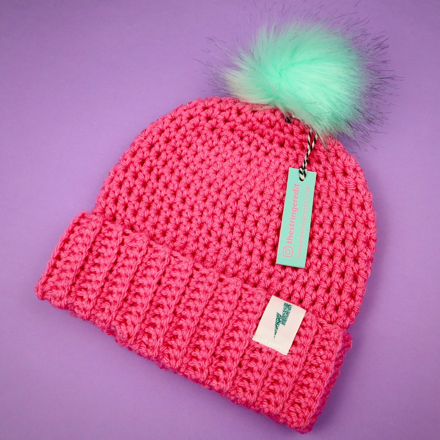Pink and Blue Beanie