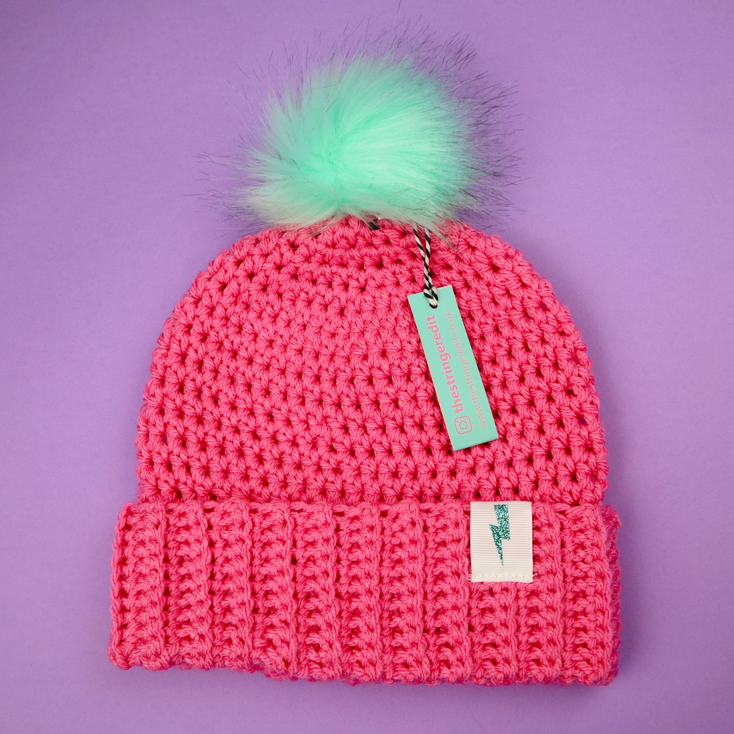 Pink and Blue Beanie