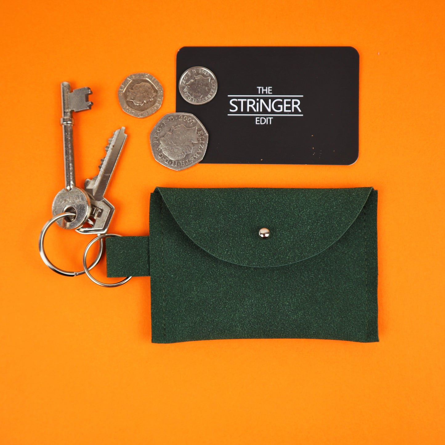 Green Faux Suede Purse