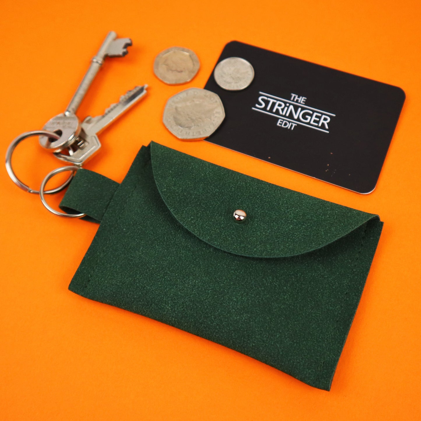 Green Faux Suede Purse