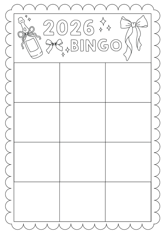 2026 Bingo Card Template