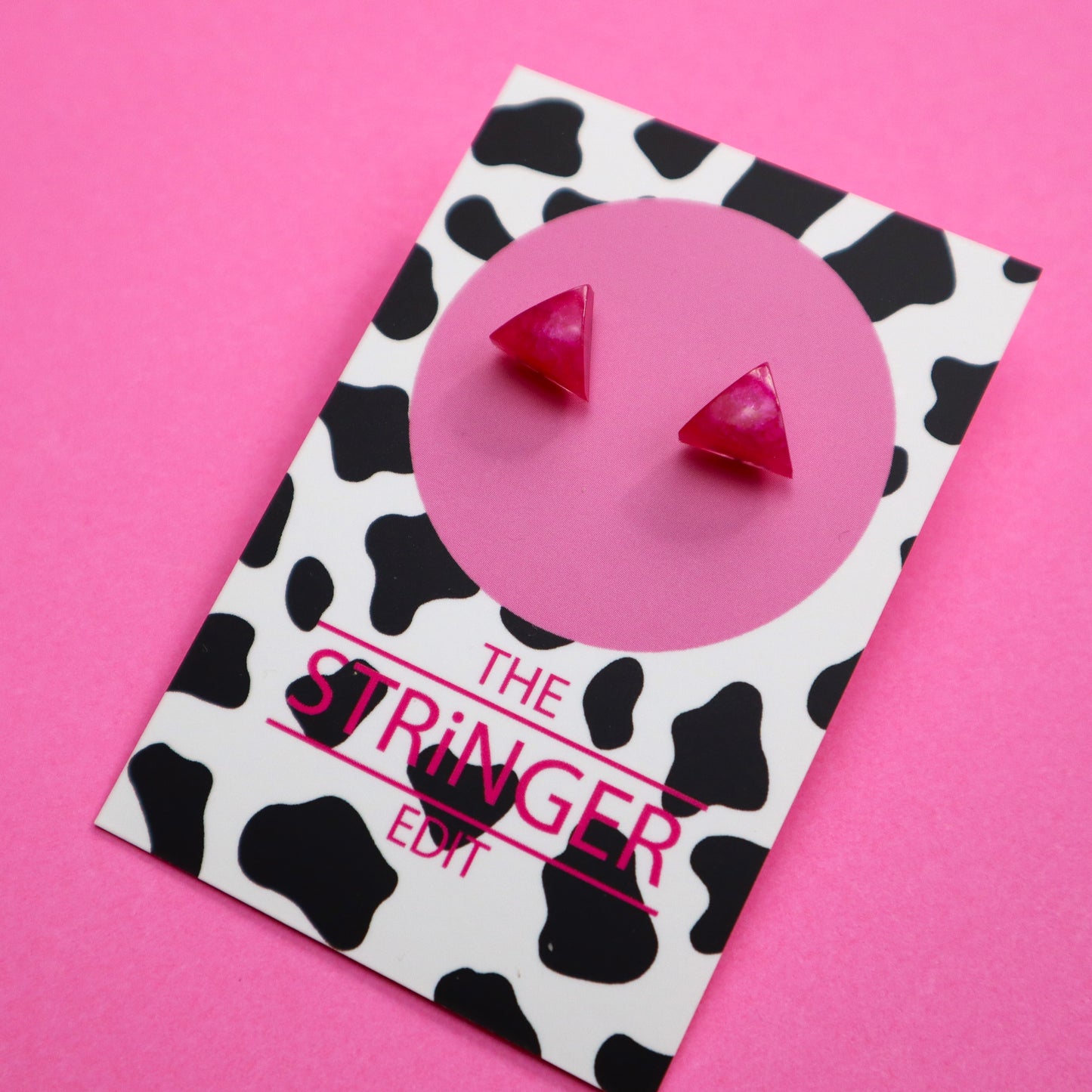 Pink Triangle Studs