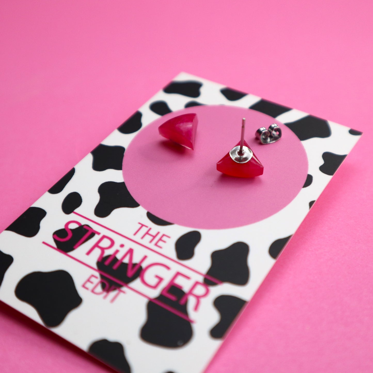 Pink Triangle Studs