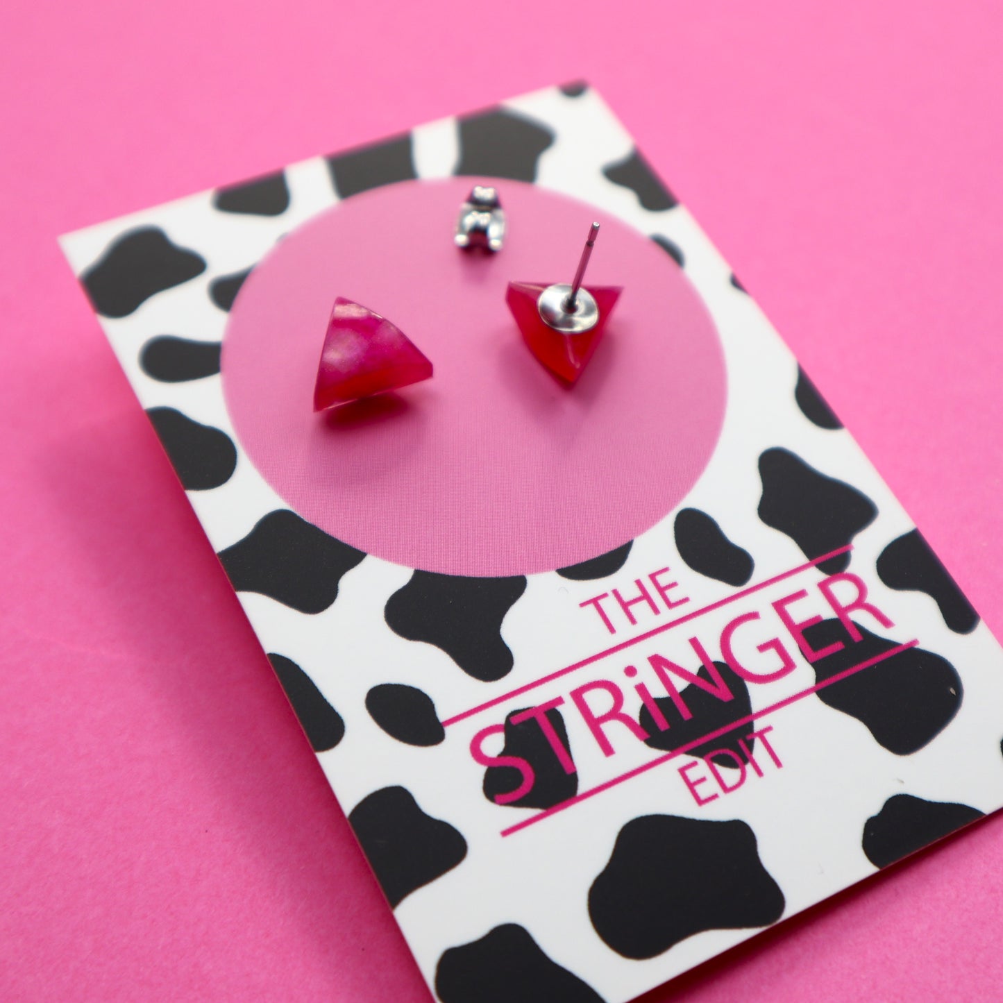 Pink Triangle Studs