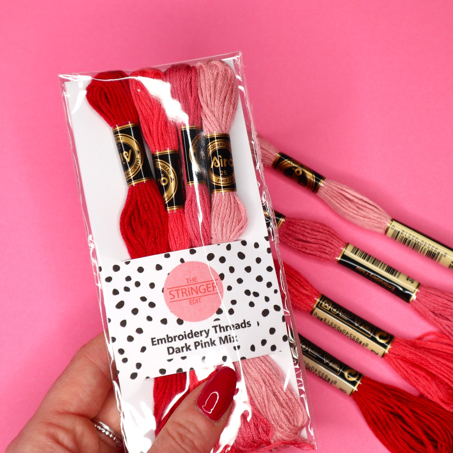 Embroidery Thread Pack- Dark Pink Mix