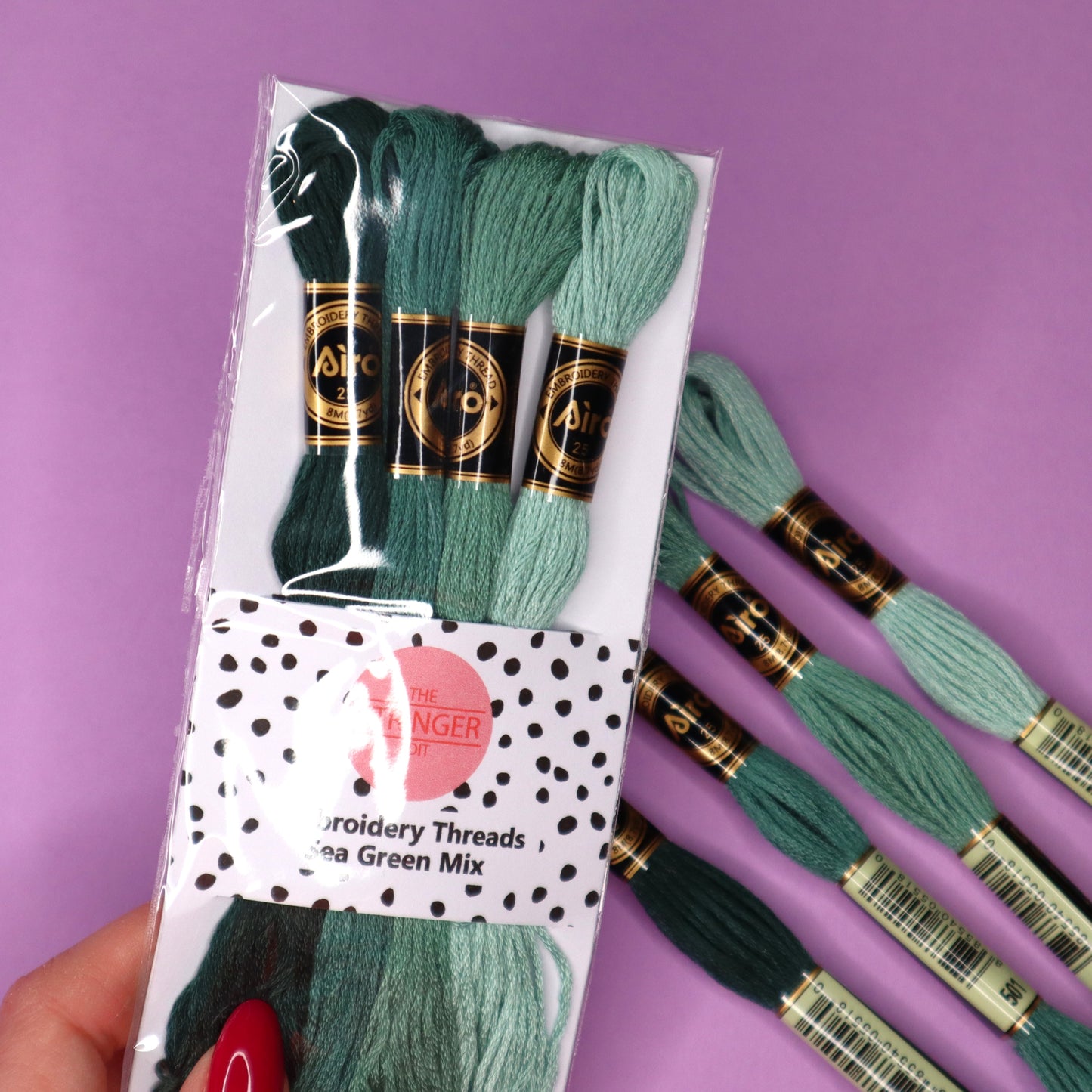 Embroidery Thread Pack- Sea Green Mix