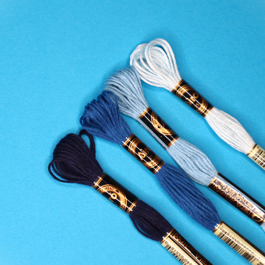 Embroidery Thread Pack- Blue Mix