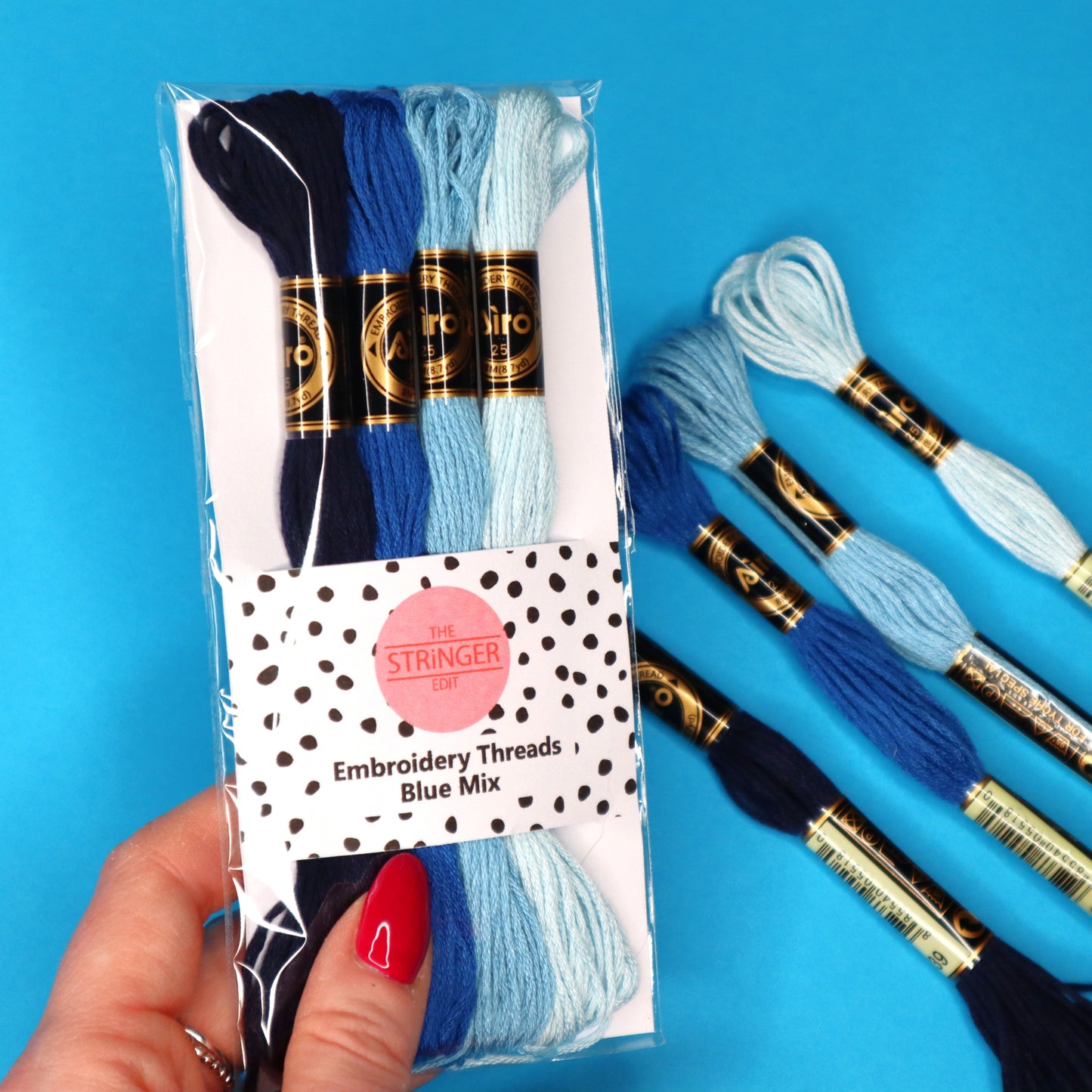 Embroidery Thread Pack- Blue Mix