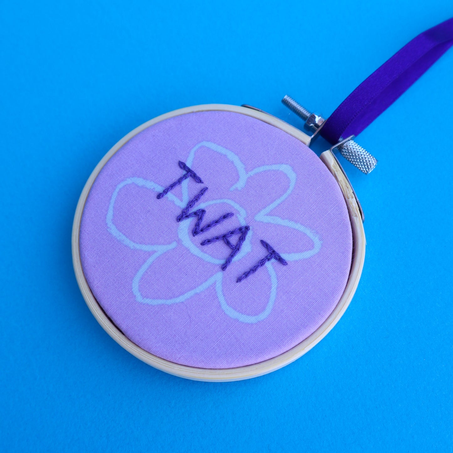 'TWAT' Embroidered Hoop