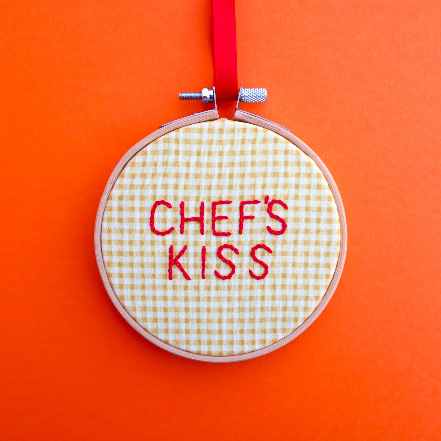 'Chef's Kiss' Embroidered Hoop
