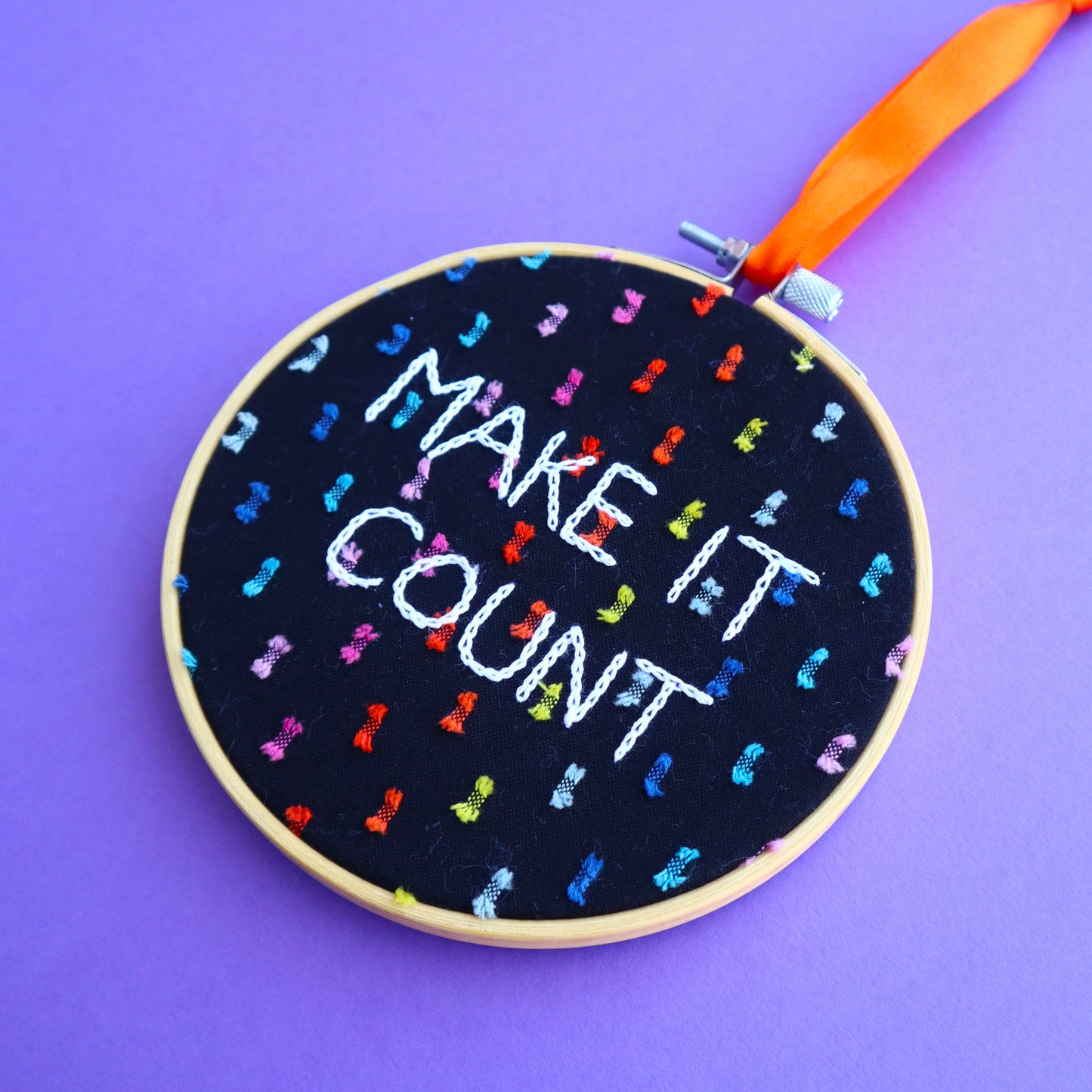 Custom Embroidered Hoop- Medium