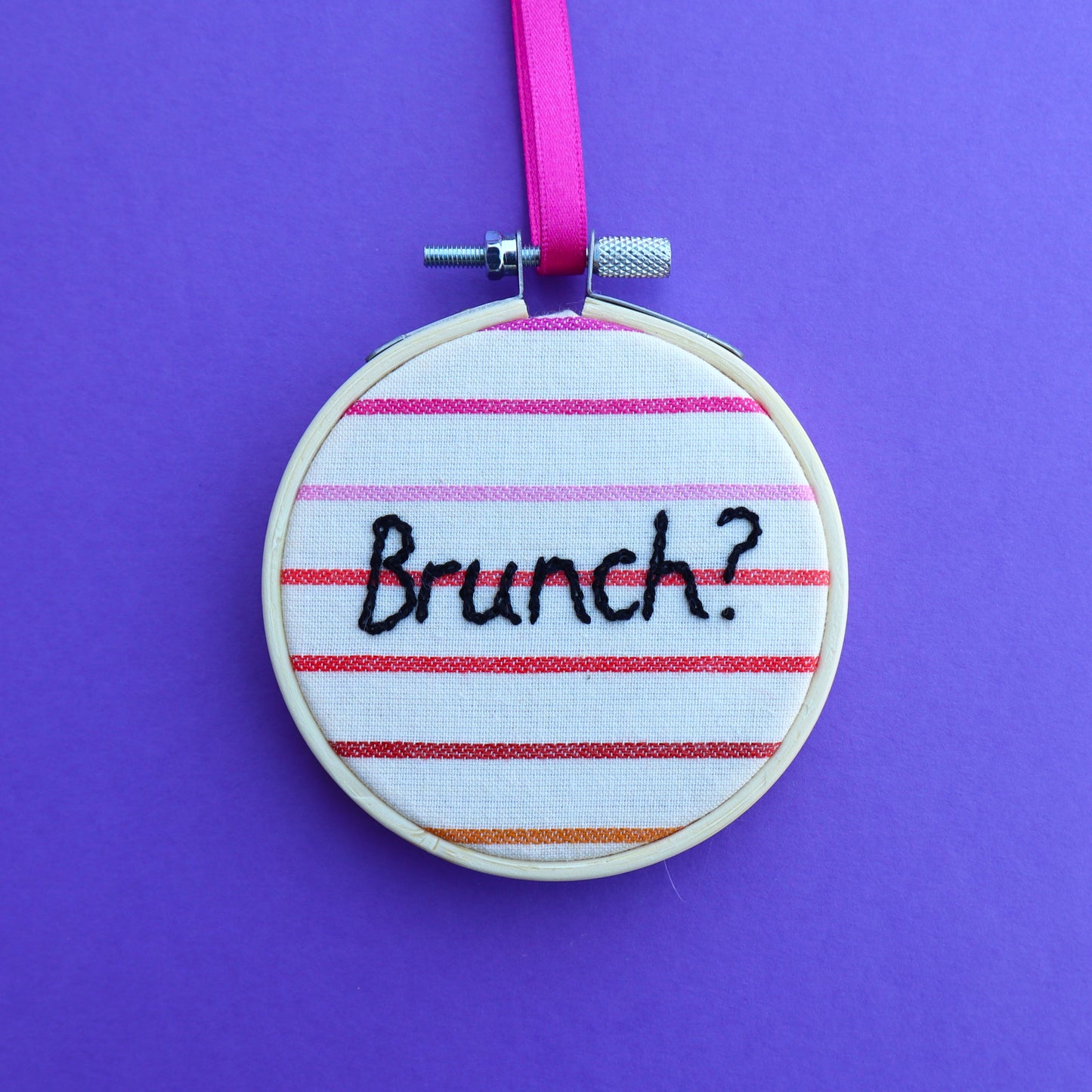 'Brunch' Embroidered Hoop