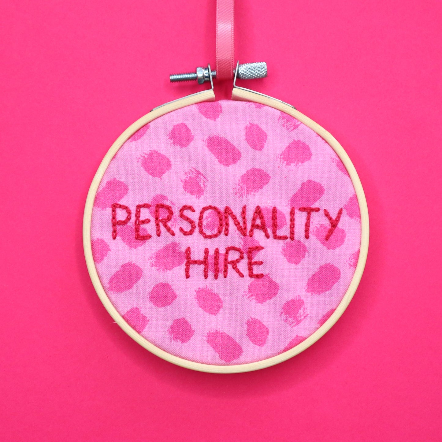 'Personality Hire' Embroidered Hoop
