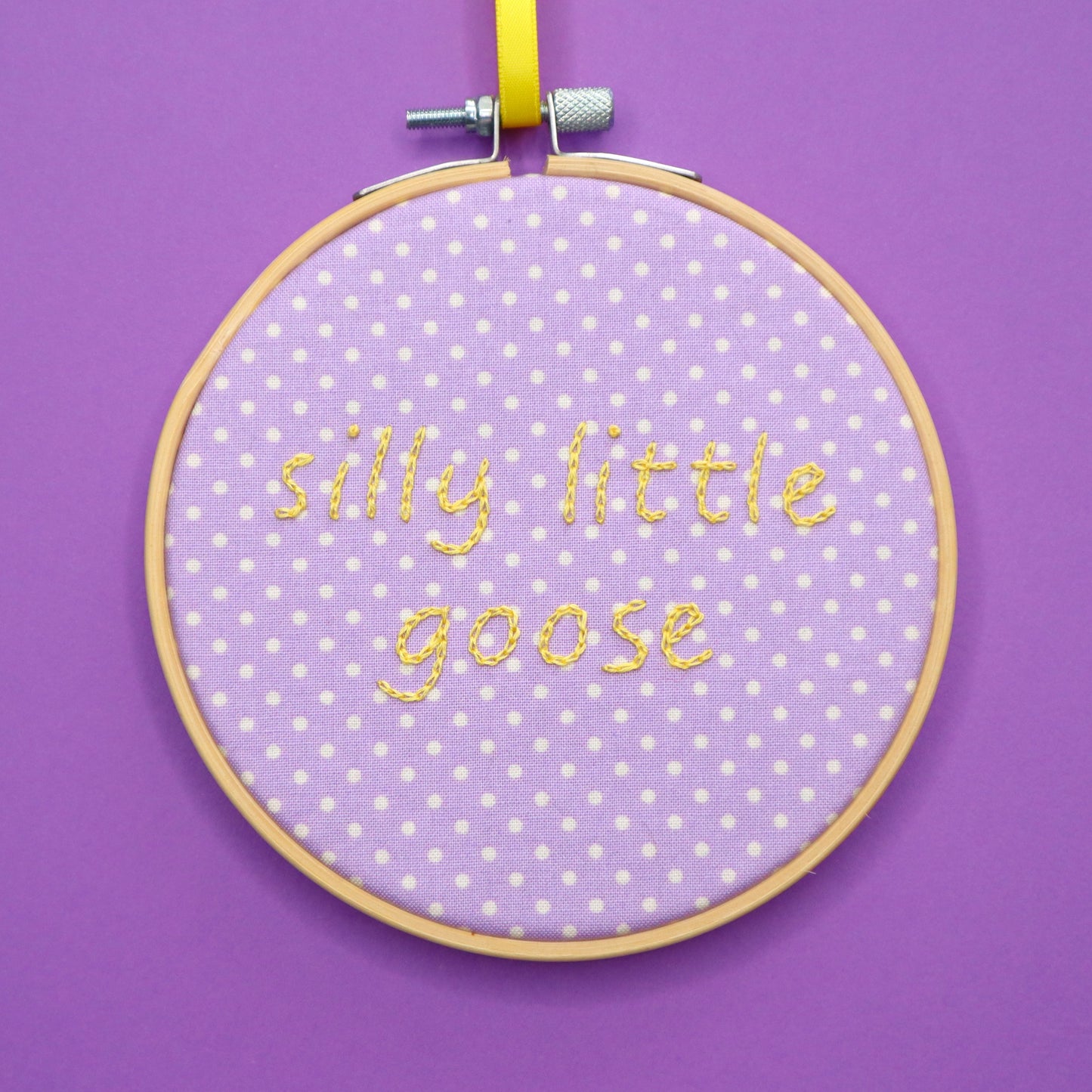 'Silly Little Goose' Embroidered Hoop
