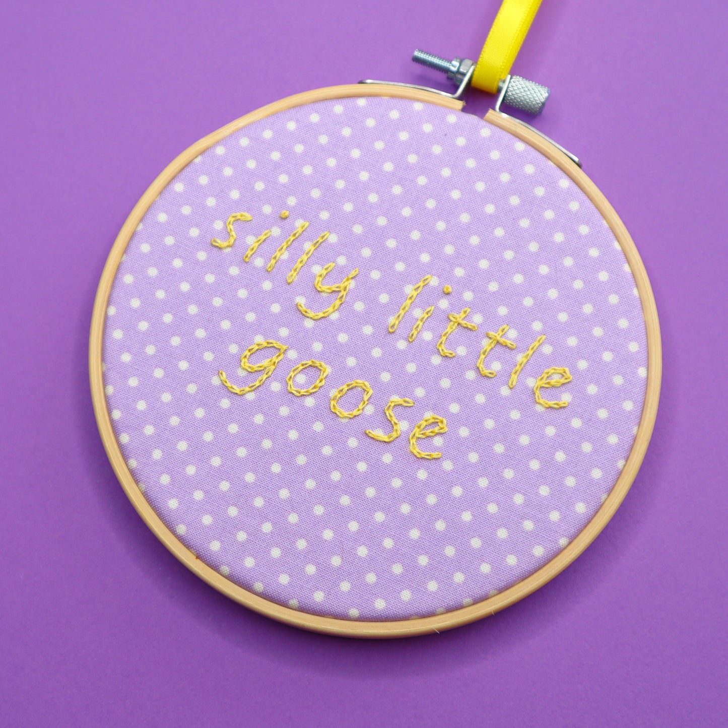 'Silly Little Goose' Embroidered Hoop