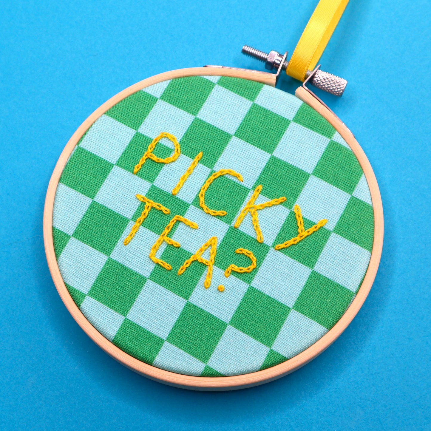 'Picky Tea?' Embroidered Hoop