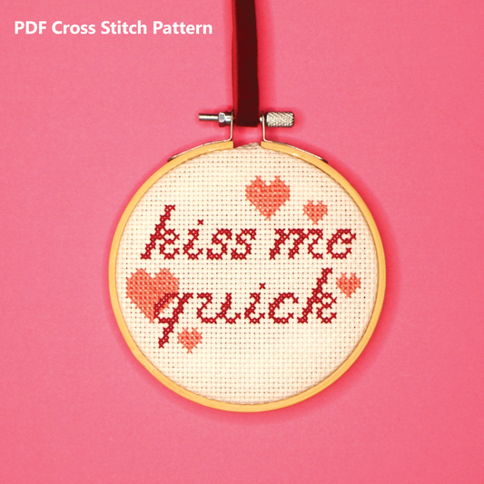 Kiss Me Quick Cross Stitch Pattern