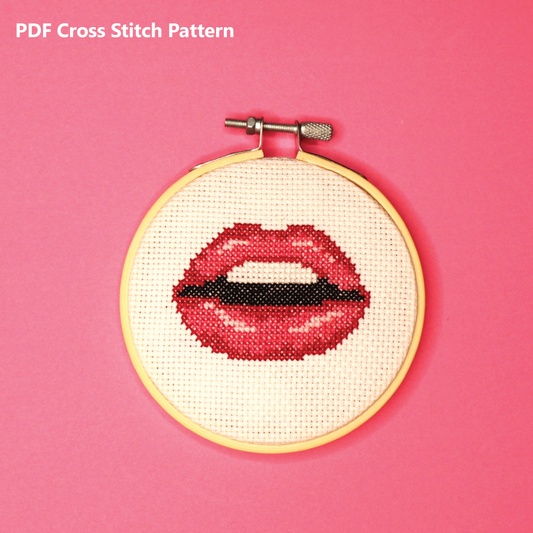 Lips Cross Stitch Pattern
