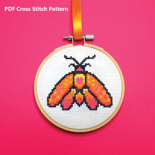 Love Moth Cross Stitch Pattern