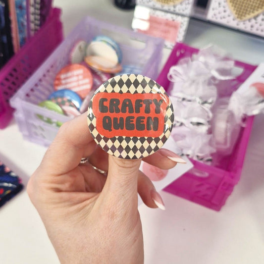 Badge- "crafty queen"
