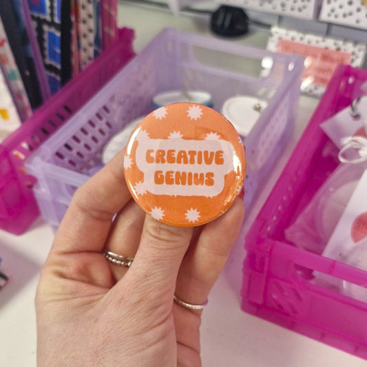 Badge- "creative genius"