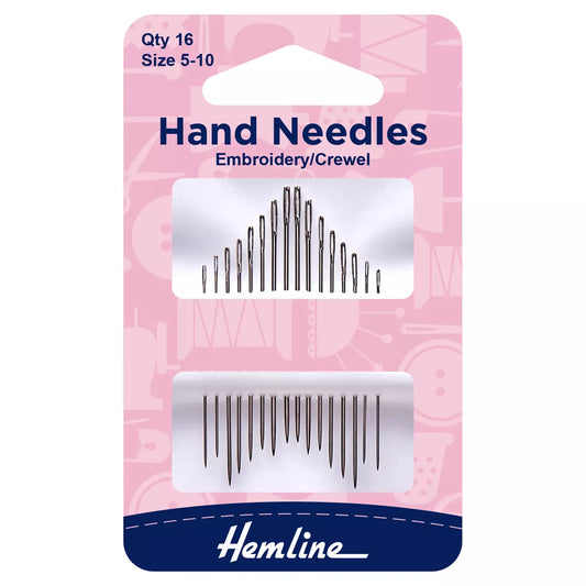 Hemline Embroidery/Crewel Needles- Sizes 5-10