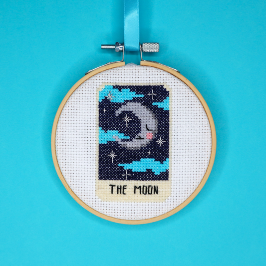 Pre-Order: The Moon Tarot Card Cross Stitch Kit