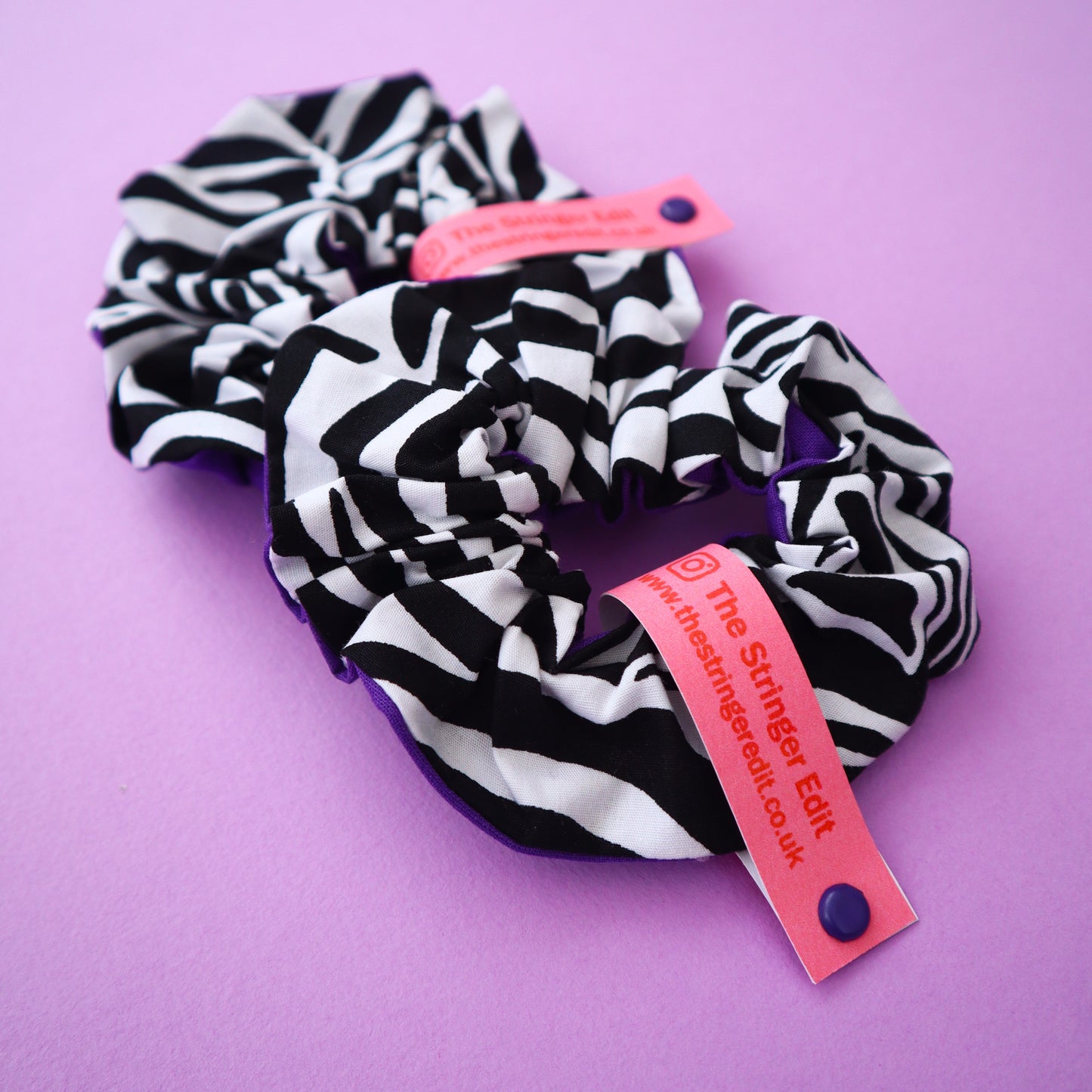 Purple Zebra Print Scrunchie